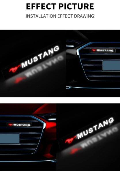 1x MUSTANG beleuchtet für Kühlergrill Logo Schild Emblem Plakette