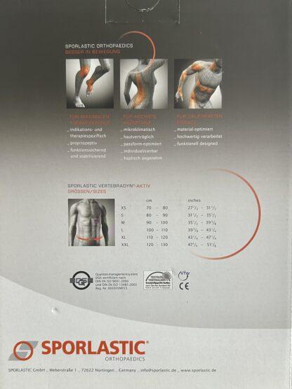 NEU OVP Sporlastic Rückenbandage Vertebradyn Aktiv Gr. XXL LWS Orthese zur Stabilisierung – Bild 2