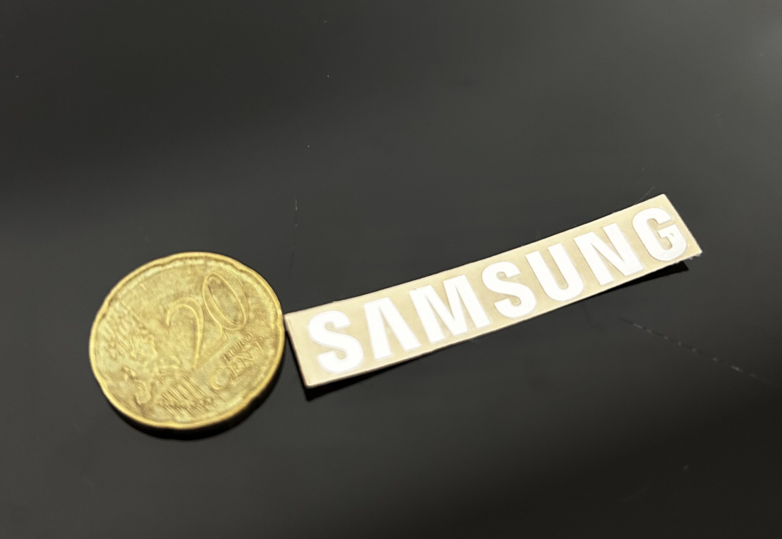 original ALU Aufkleber SAMSUNG Logo 50x7mm Emblem Schriftzug selbstklebend silber Metall – Bild 5