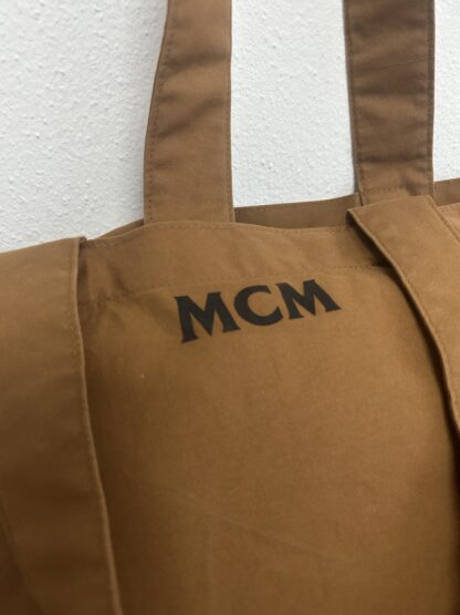 MCM 35x45cm Damen Tasche braun Schultertasche Handtasche Shopper Stofftasche – Bild 2