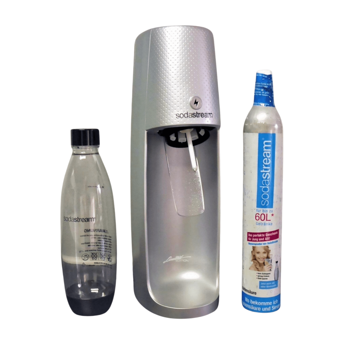 SodaStream EASY ONE TOUCH SILBER LIMITED EDITION Sparset