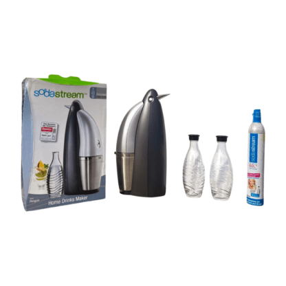 SodaStream Penguin mit Zubehör CO2 Zylinder 2x Glasflaschen NEU