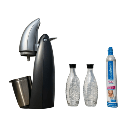 SodaStream Penguin mit Zubehör CO2 Zylinder 2x Glasflaschen NEU – Bild 2