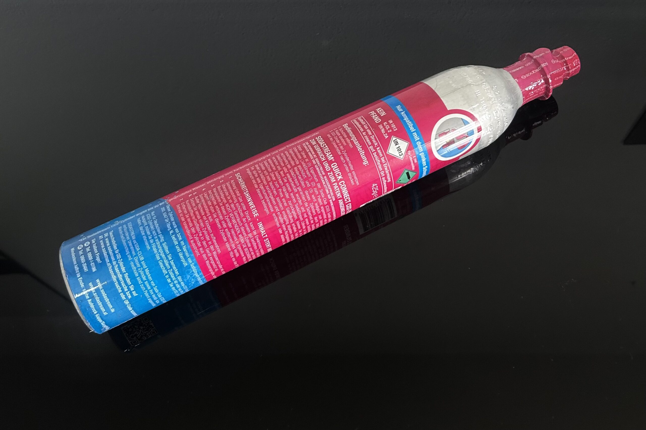 2x NEU ROSA rot SodaStream CO2 Zylinder 425g Kohlensäure für ca. 60L – Bild 2