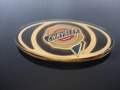 1x NEU Chrysler Grille Emblem Black+Gold Emblem Schriftzug Logo – Bild 3