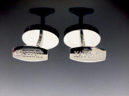 Maserati original Manschettenknöpfe Cufflinks 3D Emblem Schriftzug – Bild 4