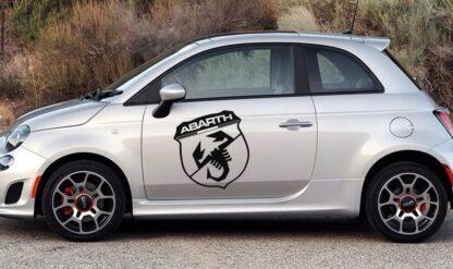 2x für Fiat ABARTH 50cm Emblem Schild Aufkleber Schriftzug schwarz