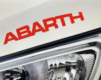 2x für Fiat ABARTH 14x2cm Emblem Schild Aufkleber ROT Schriftzug