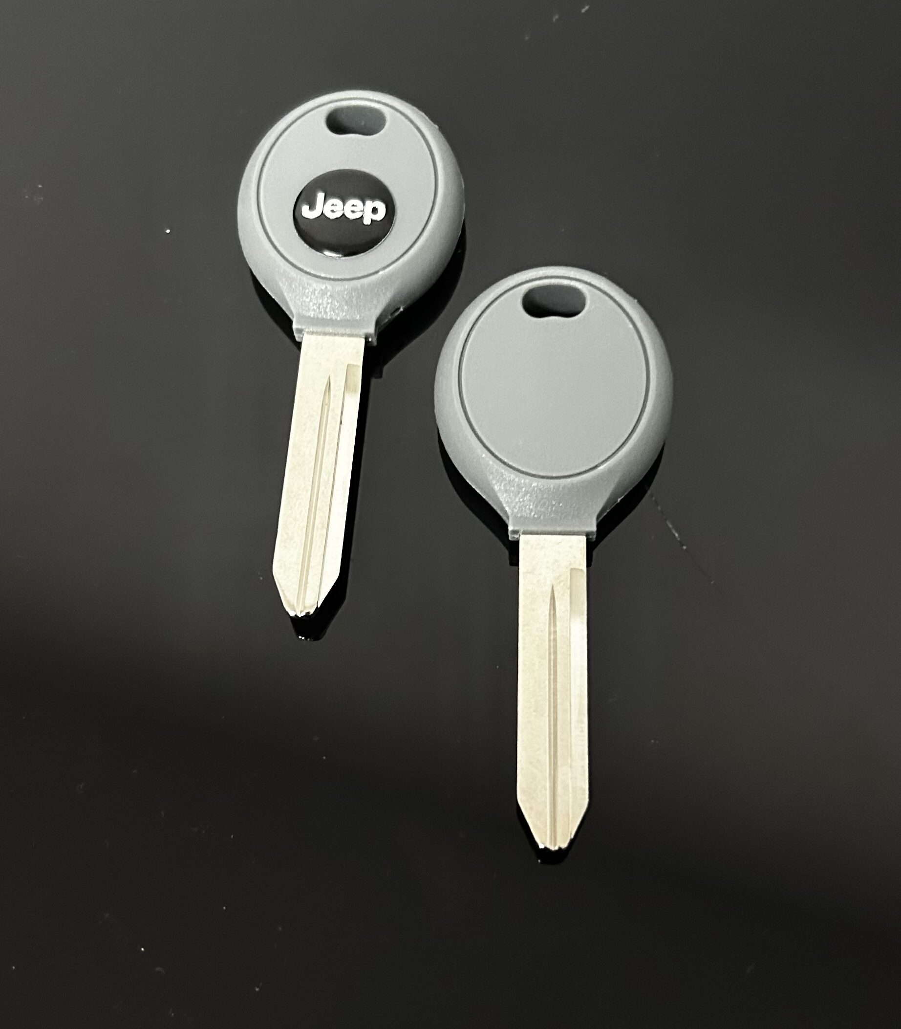 1x NEU Jeep Chrysler Dodge Schlüsselgehäuse GRAU mit Logo Emblem Ersatzschlüssel Autoschlüssel