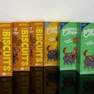 6x 400g - OHNE ZUCKER Bravo Biskuits Edgard Cooper Huhn - Apple - Banane für Katze Hund