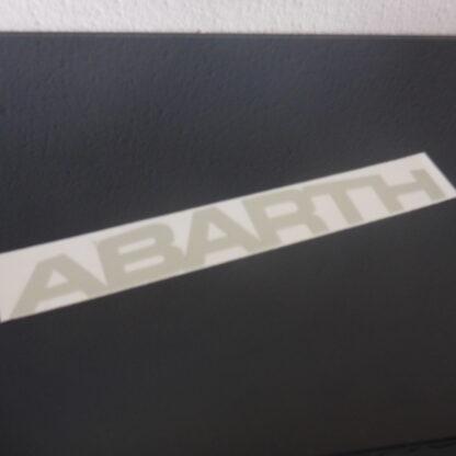 2x für Fiat ABARTH 14x2cm Emblem Schild Aufkleber SILBER Schriftzug