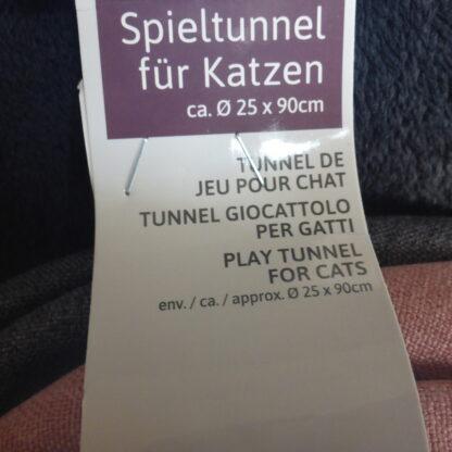 90x25cm pink/grau Kuschel Rascheltunnel Katzenspielzeug Katzentunnel Plüsch – Bild 2