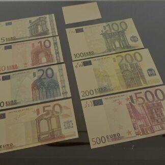 SET mit allen 7 Euro Scheine Banknoten vergoldet Gold detaillierte Prägung