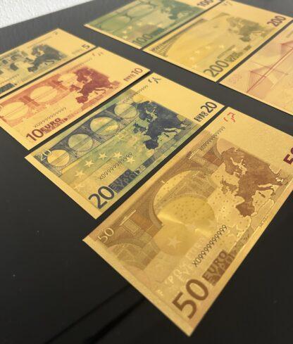 SET mit allen 7 Euro Scheine Banknoten vergoldet Gold detaillierte Prägung – Bild 4