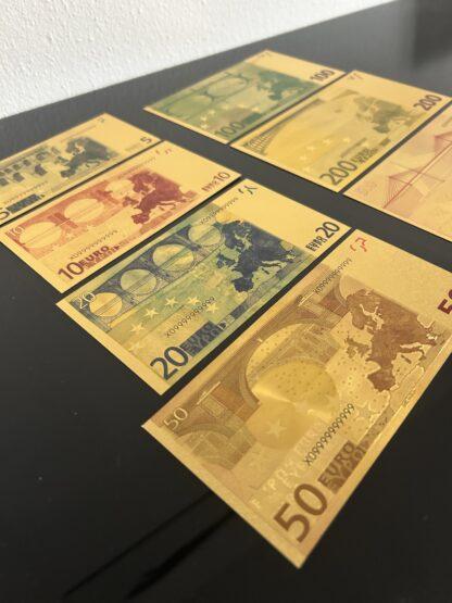SET mit allen 7 Euro Scheine Banknoten vergoldet Gold detaillierte Prägung – Bild 6