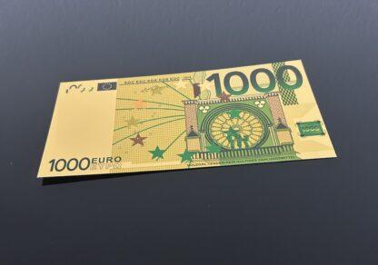 1x 1000€ Euro Scheine Banknoten vergoldet Gold detaillierte Prägung – Bild 2