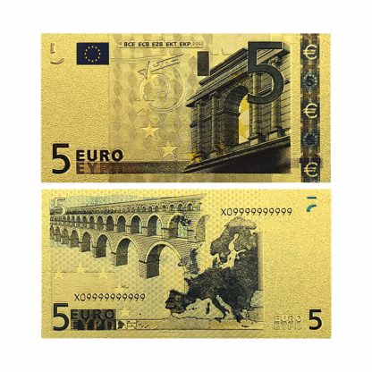 SET mit allen 7 Euro Scheine Banknoten vergoldet Gold detaillierte Prägung – Bild 12