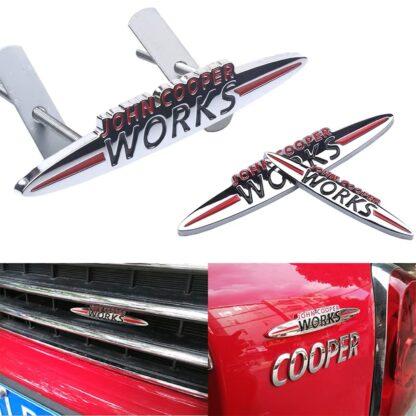MINI Cooper WORKS Kühler Grill Emblem 9cm Chrom Logo Schild METALL – Bild 2