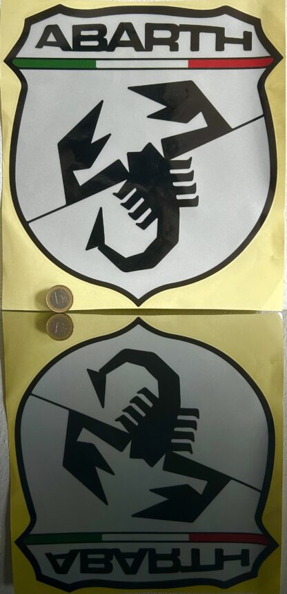 250mm Abarth 500 595 695 Schild 25cm Emblem Logo Schriftzug Aufkleber – Bild 4