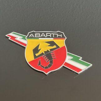NEU Abarth Fiat 500 Metall 11cm Emblem Logo Schriftzug Patch Schild