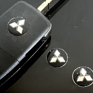 1x Mitsubishi Schlüssel 14mm Aufkleber ALU Schlüssellogo Emblem Schriftzug LOGO