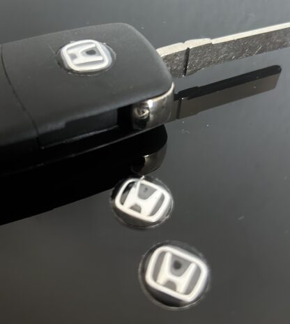 1x HONDA Schlüssel 14mm Aufkleber ALU Schlüssellogo Emblem Schriftzug LOGO – Bild 2
