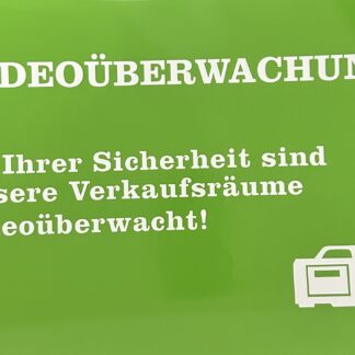 5x große 30x21cm Videoüberwachung Schild Sicherheit in GRÜN
