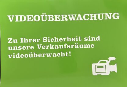5x große 30x21cm Videoüberwachung Schild Sicherheit in GRÜN