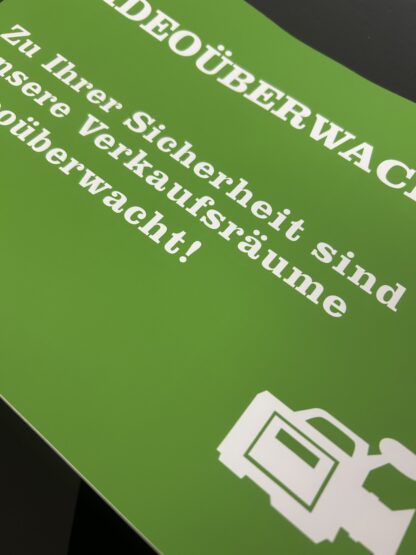 5x große 30x21cm Videoüberwachung Schild Sicherheit in GRÜN – Bild 4