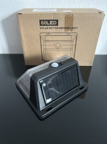 2x 60 LED Solarleuchte Wandleuchte mit Bewegungsmelder Außen Sensor Strahler – Bild 3