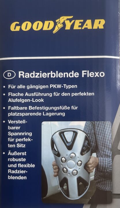 4X GOODYEAR Radzierblenden Flexo 14 Zoll silber/schwarz Pkw Radkappen Deckel – Bild 4