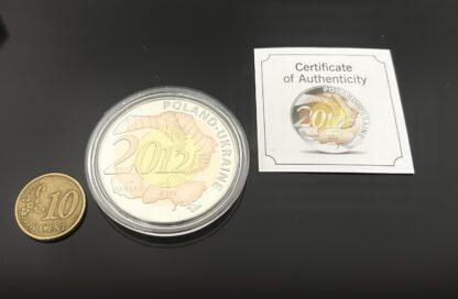 4,5cm Gold Medaille Fußball EM 2012 Polen Ukraine Football Stadium 3 farbig – Bild 5