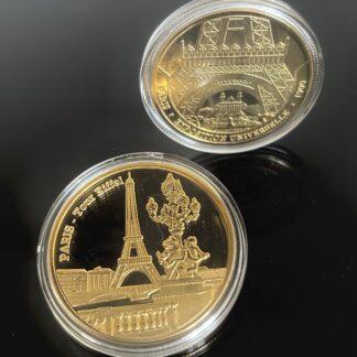 Gold Medaille Eiffelturm Weltausstellung Paris 1900 Frankreich Gold Münze