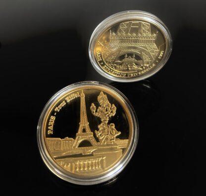 Gold Medaille Eiffelturm Weltausstellung Paris 1900 Frankreich Gold Münze – Bild 2
