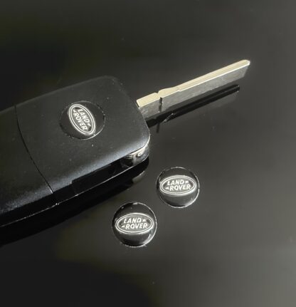 1x LAND ROVER Schlüssel 14mm Aufkleber ALU Schlüssellogo Emblem Schriftzug LOGO