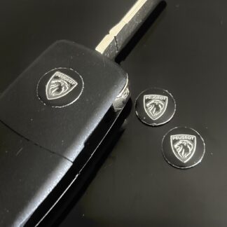 1x PEUGEOT new Schlüssel 14mm Aufkleber ALU Schlüssellogo Emblem Schriftzug LOGO