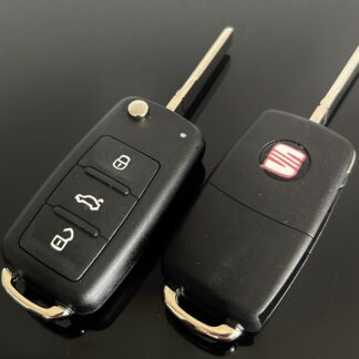 NEU SEAT Funkschlüssel incl. ELEKTRONIK 3-Tasten Autoschlüssel Fahrzeug Schlüssel Fernbedienung