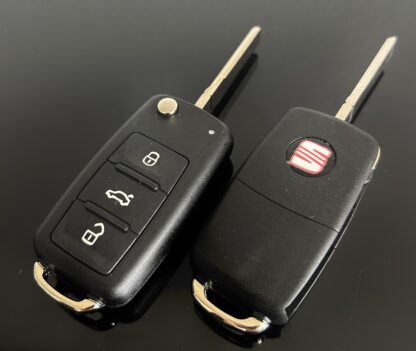 NEU SEAT Funkschlüssel incl. ELEKTRONIK 3-Tasten Autoschlüssel Fahrzeug Schlüssel Fernbedienung