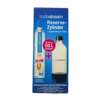 Vorteilspack SodaStream SodaClub Reserve-Zylinder & 1L PET Flasche schwarz
