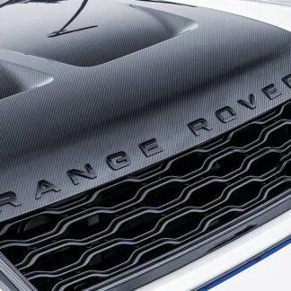 1x für RANGE ROVER Emblem Schild Aufkleber Motorhaube Schrift schwarz glänzend