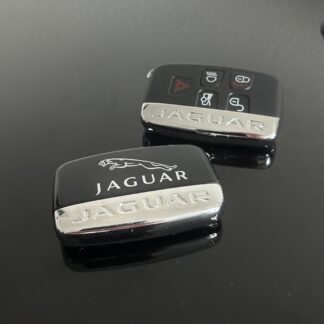 NEU JAGUAR Schlüsselgehäuse 4 Tasten Metall/Kunststoff Klavierlack schwarz mit Logo Emblem