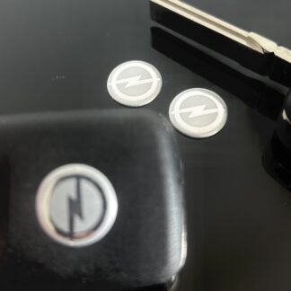 1x OPEL new SILBER Schlüssel 14mm Aufkleber ALU Schlüssellogo Emblem Schriftzug LOGO