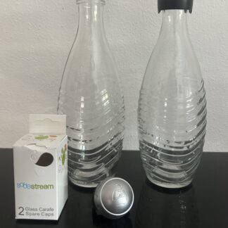 SodaStream 2x Glaskaraffe für Penguin + Champagner Verschluss ORIGINAL Glasflasche