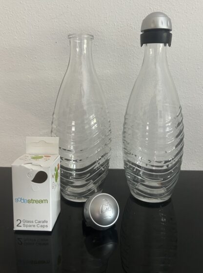 SodaStream 2x Glaskaraffe für Penguin + Champagner Verschluss ORIGINAL Glasflasche
