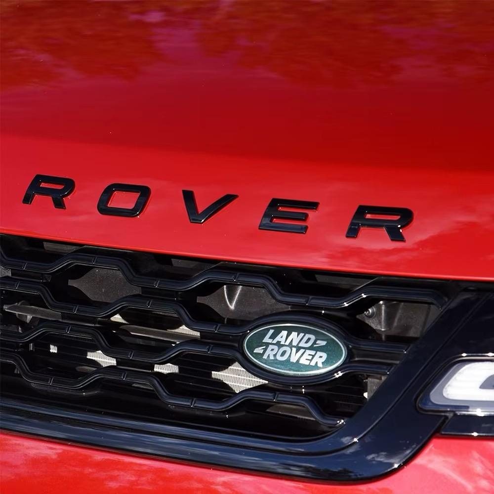 1x neu LAND ROVER Grille Emblem 8,6 x 4,3cm grün/silber Emblem Schriftzug Logo LR053190 – Bild 2