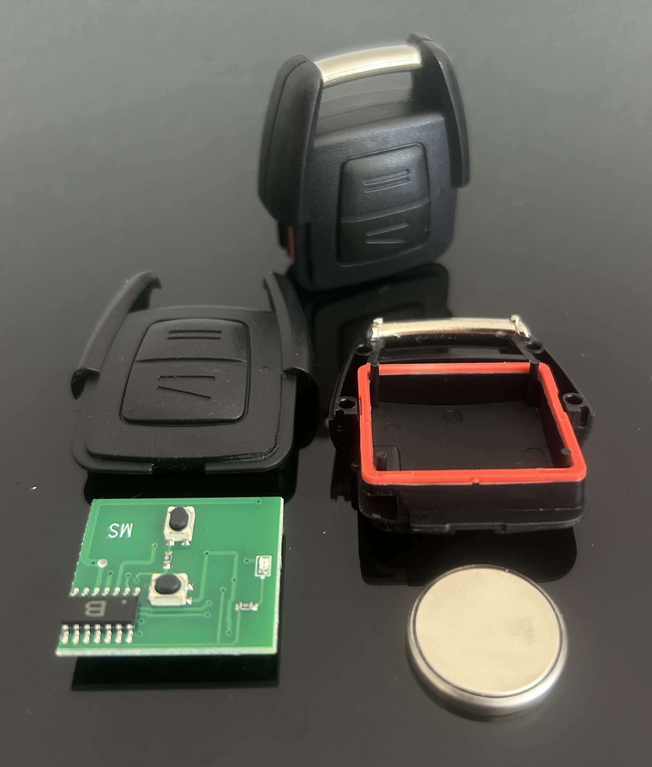 OPEL 2 Tasten Sender Fernbedienung Schlüssel KOMPLETT Astra G Zafira A Omega Vectra 93176615