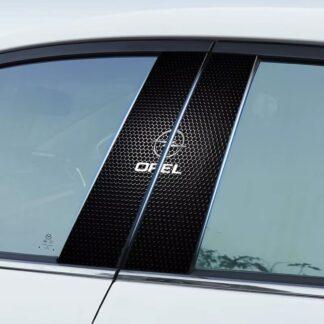 2x Opel Türfolie mit Logo Carbon Style B-C Säule links rechts Blende Abdeckung