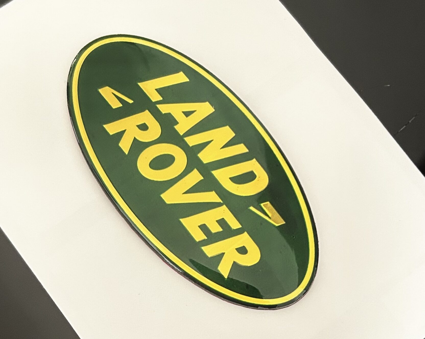 1x neu LAND ROVER Grill Emblem 8,6 x 4,3cm grün/gold Emblem Schriftzug Logo LR053190G – Bild 9