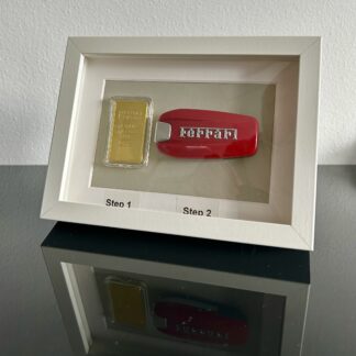 Step 1 + Step 2 Motivation Goldbaren + FERRARI Funkschl&uuml;ssel BILD Autoschl&uuml;ssel Schl&uuml;ssel