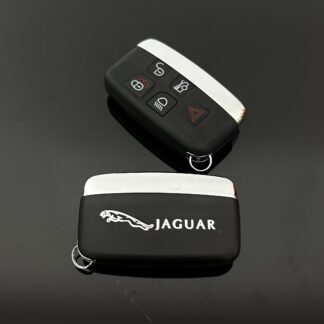 1x NEU JAGUAR Schl&uuml;sselgeh&auml;use eDITION 4 Tasten Metall Kunststoff schwarz mit Logo Emblem